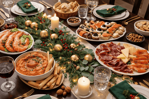 Mesa llena de aperitivos