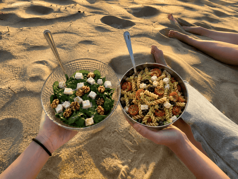 Ensalada en la playa